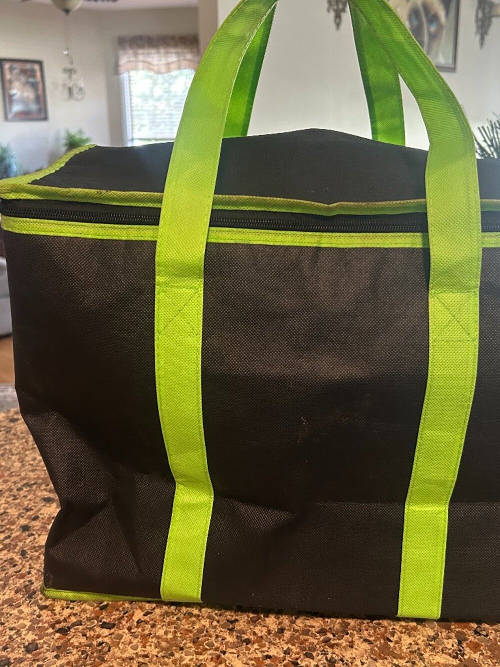 XL Insulated Black Bag with Double Handles